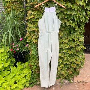 BCBG Mint Green Jumpsuit with Scallops